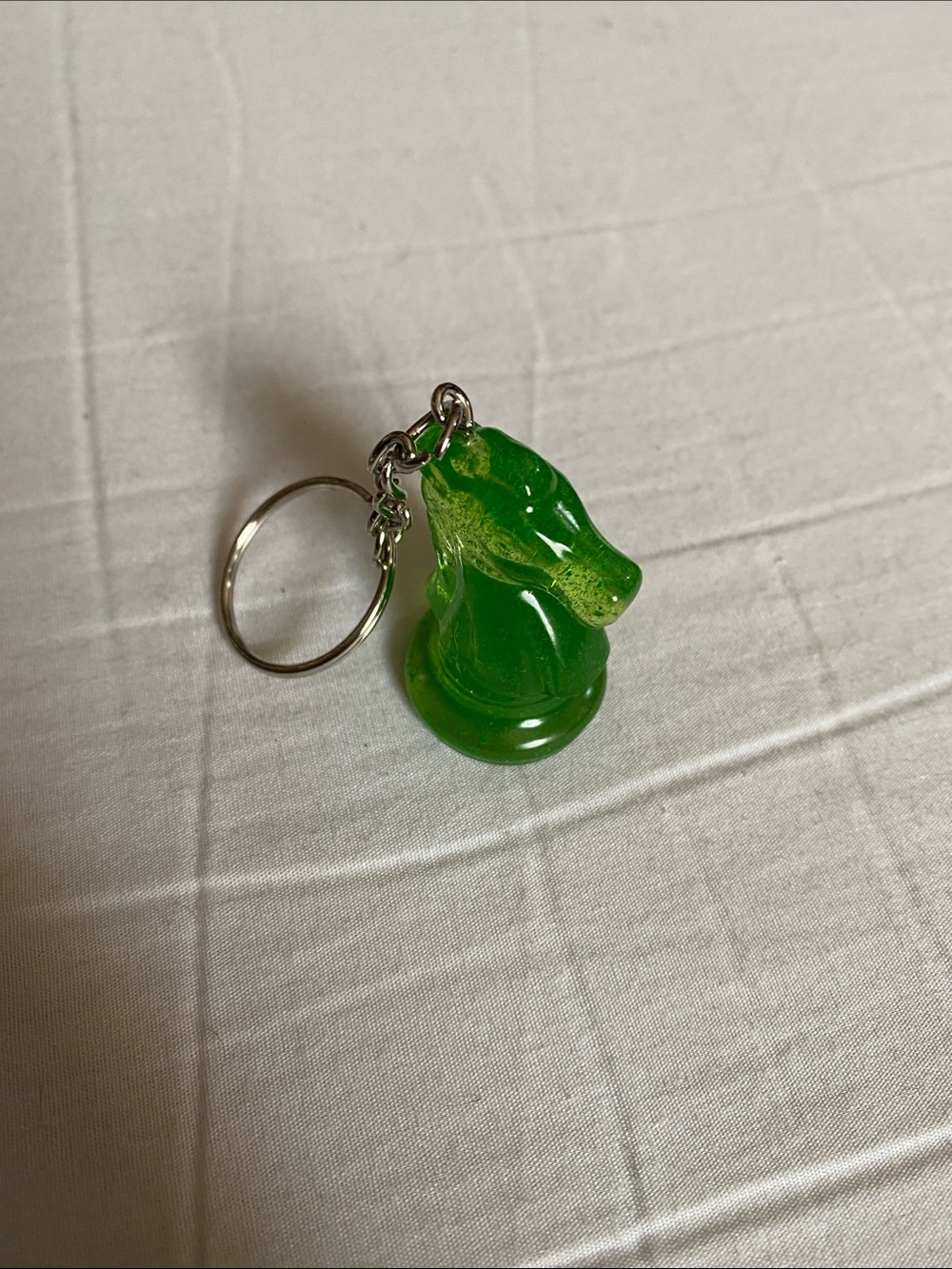 Green Resin knight chess pieceKeychain Card Holder.